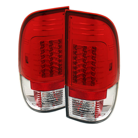 Ford F250/350/450/550 Super Duty 08-13 Version 2 LED Tail Lights - Red Clear