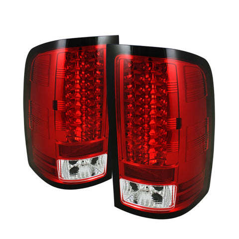 GMC Sierra 1500/2500/3500HD Denali 07-12 (Not fit 3500 Dually 4 Rear Wheels) LED Tail Lights - Red Clear