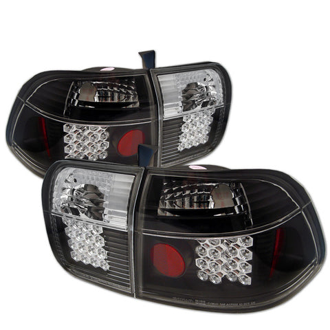 Honda Civic 96-98 4Dr LED Tail Lights - Black