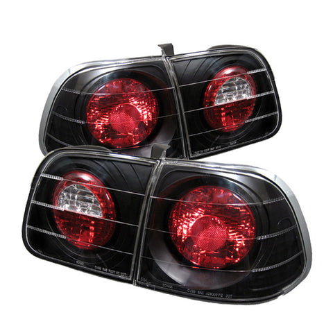 Honda Civic 99-00 4Dr Euro Style Tail Lights - Black