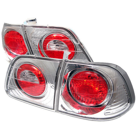 Honda Civic 99-00 4Dr Euro Style Tail Lights - Chrome