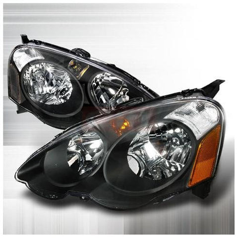 ACURA 2002-2005 ACURA RSX HEADLIGHTS/ HEAD LAMPS BLACK-EURO STYLE   2002,2003,2004,2005