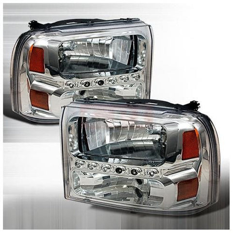 Ford 1999-2004 Ford F250 Led 1Pc Headlights/ Head Lamps-Euro Style Performance 1999,2000,2001,2002,2003,2004