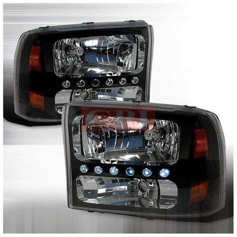 Ford 1999-2004 Ford F250 Led 1Pc Headlights/ Head Lamps-Euro Style-k