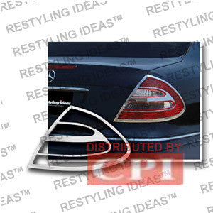 Mercedes Benz 2003-2009 E-Class (W211) Chrome Tail Light Bezel Performance 1 Set Rh & Lh 2003,2004,2005,2006,2007,2008,2009