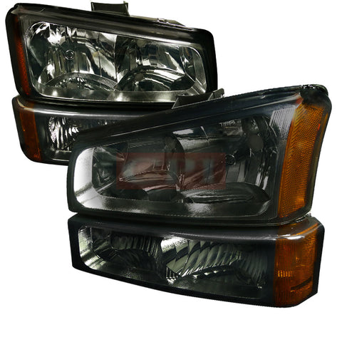 CHEVY 03-07 CHEVY SILVERADO CRYSTAL HOUSING HEADLIGHTS AND PARKING LIGHTS SMOKE    2003,2004,2005,2006,2007