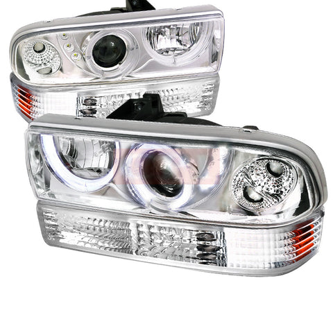 Chevy  98-04 Chevy  S10 Combo Projector Headlight Chrome With Bumper Light