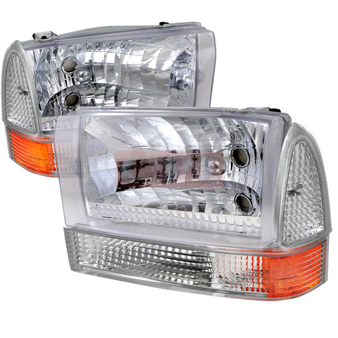 Ford  99-04 Ford  F150  Combo Projector Headlight Chrome Housing With Corner Light