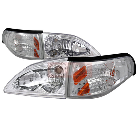 Ford  94-98 Ford  Mustang  Combo Chrome Housing Headlight With Corner Light