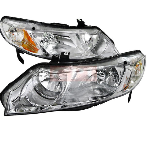 Honda  06-11 Honda  Civic  Euro Headlights Chrome Housing