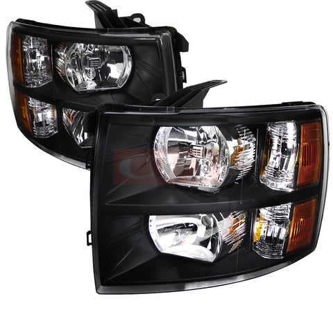 CHEVY  07-12 CHEVY  SILVERADO CRYSTAL HOUSING HEADLIGHTS BLACK    2007,2008,2009,2010,2011,2012