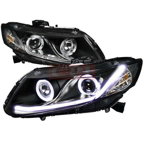 HONDA 12-13 HONDA CIVIC R8 STYLE PROJECTOR HEADLIGHT - BLACK    2012,2013