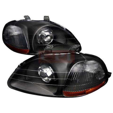 HONDA 96-98 HONDA CIVIC PROJECTOR HEADLIGHT BLACK HOUSING 