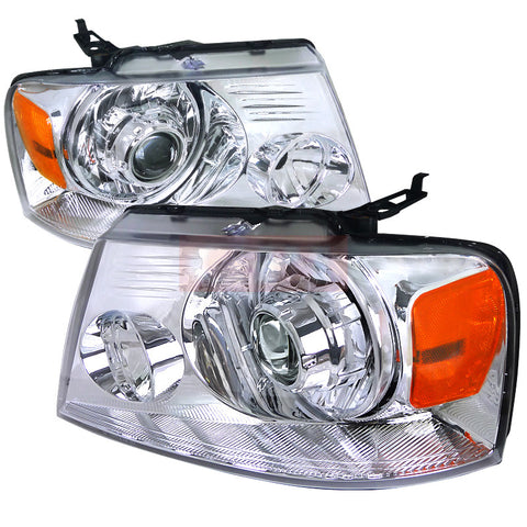 FORD 04-08 FORD F150 PROJECTOR HEADLIGHTS CHROME HOUSING