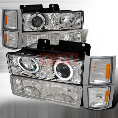 CHEVROLET/ CHEVY 94-98 C10 - 8 PC PROJECTOR HEAD LIGHTS/ LAMPS & CORNER LIGHTS & BUMPER LIGHTS - COMBO   1 SET RH & LH