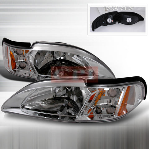 FORD 1994-1998 FORD MUSTANG HEADLIGHTS/ HEAD LAMPS WITH CORNER-EURO STYLE   1994,1995,1996,1997,1998