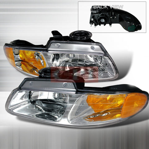 Dodge 1996-2000 Dodge Caravan Crystal Headlights/ Head Lamps-Euro Style-x