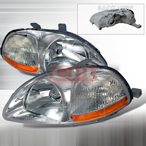 HONDA 1996-1998 HONDA CIVIC CRYSTAL HEADLIGHTS/ HEAD LAMPS-EURO STYLE   1996,1997,1998