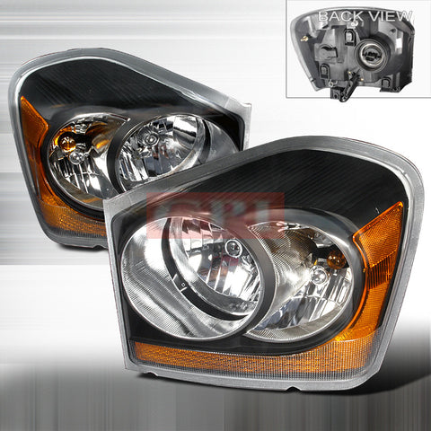 DODGE 2004-2006 DOGE DURANGO HEADLIGHTS/ HEAD LAMPS - BLACK-EURO STYLE   2004,2005,2006