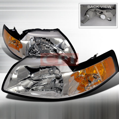 FORD 1999-2004 FORD MUSTANG HEADLIGHTS/ HEAD LAMPS-EURO STYLE   1999,2000,2001,2002,2003,2004