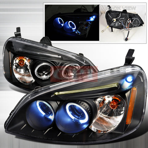 HONDA 01-03 HONDA CIVIC - BLACK PROJECTOR HEAD LIGHTS/ LAMPS -   1 SET RH & LH 2001,2002,2003