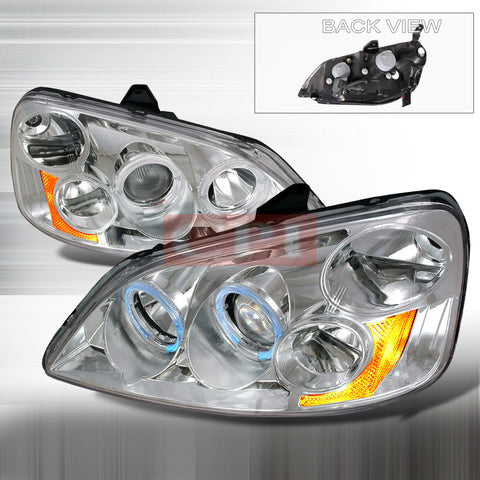 HONDA 2001-2003 HONDA CIVIC DUAL HALO PROJECTOR HEAD LAMPS/ HEADLIGHTS 1 SET RH&LH   2001,2002,2003