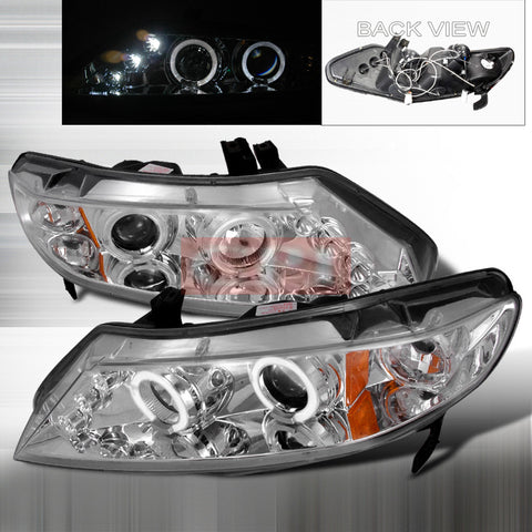 HONDA 2006-2008 HONDA CIVIC 4D PPOJECTOR HEADLIGHT /HEAD LAMPS 1 SET RH&LH   2006,2007,2008