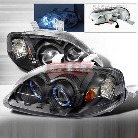 Honda 1999-2000 Honda Civic Projector Head Lamps/ Headlights-b