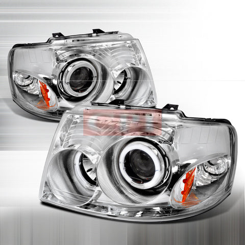 Ford 2003-2006 Ford Expedition Halo Projector Head Lamps/ Headlights-v