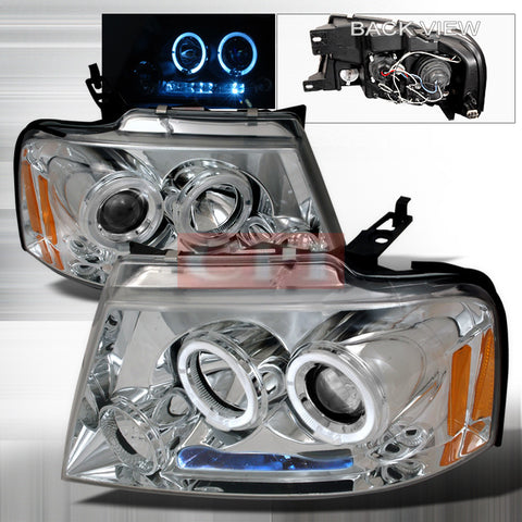 FORD 2004-2008 FORD F150 HALO LED PROJECTOR HEAD LAMPS/ HEADLIGHTS 1 SET RH&LH   2004,2005,2006,2007,2008