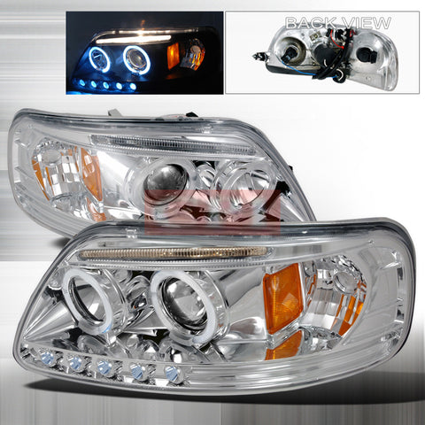 FORD 1997-2003 FORD F150 LED HALO PROJECTOR HEAD LAMPS/ HEADLIGHTS 1 SET RH&LH   1997,1998,1999,2000,2001,2002,2003