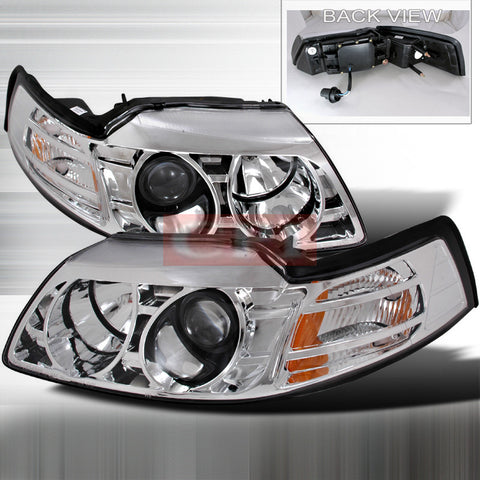 FORD 1999-2004 FORD MUSTANG PROJECTOR HEAD LAMPS/ HEADLIGHTS 1 SET RH&LH   1999,2000,2001,2002,2003,2004