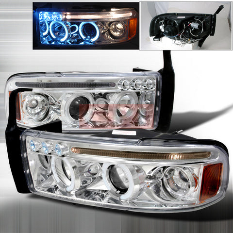 Dodge 1994-2001 Dodge Ram Halo Led Projector Head Lamps/ Headlights-n