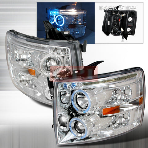 CHEVROLET 2007-2008 CHEVY SILVERADO HALO PROJECTOR HEAD LAMPS/ HEADLIGHTS 1 SET RH&LH   2007,2008