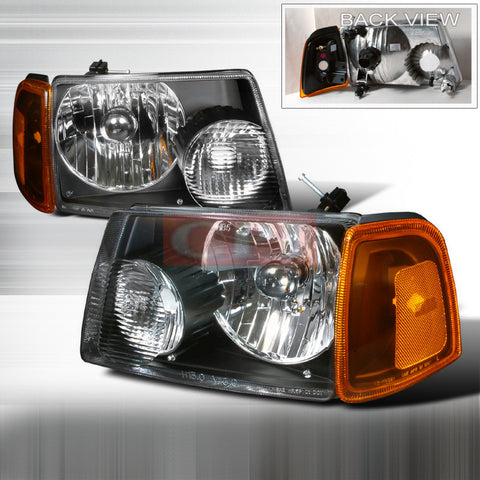 Ford 2001-2004 Ford Ranger Headlights/ Head Lamps +Corner-Euro Style Performance 2001,2002,2003,2004-f