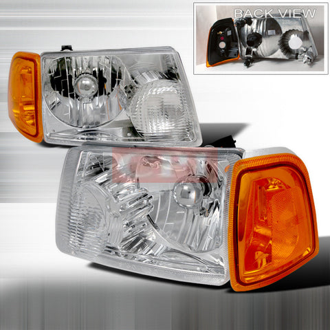 Ford 2001-2004 Ford Ranger Headlights/ Head Lamps +Corner-Euro Style-o