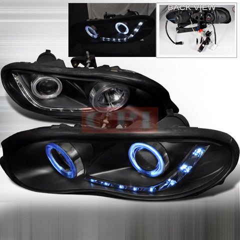 thumbnail image 2 of Autozensation Black Smoke LED Halo Projector Headlights For 1998-2002 Chevy Camaro - Left+Right Pair, Glossy Black Housing 2 of 2