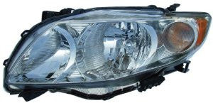 Toyota Corolla 09(Ce,Le Model)Headlight (Chrome Housing) Head Lamp Passenger Side Rh