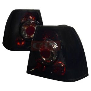 Volkswagen 99-04 Volkswagen Jetta Euro Tail Lights Glossy Black Housing With Smoke Lens