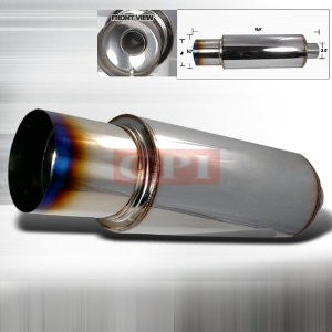 UNIVERSAL APEXI N1-STYLE MUFFLER - BURN TIP 3.5 OUTLET 2.5 INLET PERFORMANCE