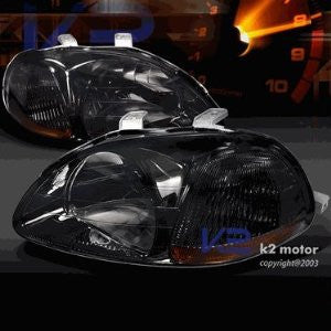 HONDA 96-98 HONDA CIVIC - SMOKE JDM HEAD LIGHTS/ LAMPS - RS PERFORMANCE 1 SET RH & LH 1996,1997,1998