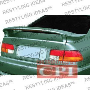 Honda 1996-2000 Civic 2D Custom 3-Pc Mid Wing Style W/Led Light Spoiler Performance