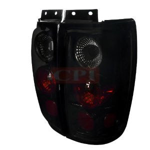 Ford 97-02 Ford Expedition Euro Tail Lights Glossy Black Housing With Smoke Lens