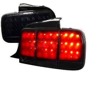 Ford 05-09 Ford Mustang Led Tail Lights Glossy Black Housing With Smoke Lens