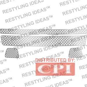 Chevrolet 2007-2008 Chevrolet Tahoe Round Cut T/B 4Pcs Chrome Plated Stainless Steel Punch Grille Insert Performance