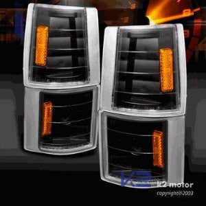 GMC 94-98 GMC PICKUP - BLACK 4 PC CORNER LIGHTS - PERFORMANCE 1 SET RH & LH 1994,1995,1996,1997,1998