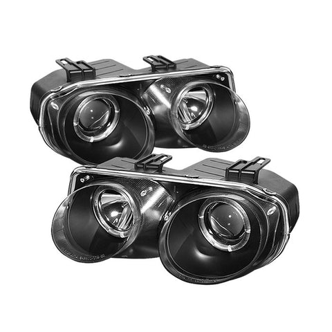 Acura Integra 98-01 Projector Headlights - LED Halo -Black - High H1 (Included) - Low 9006 (Included)