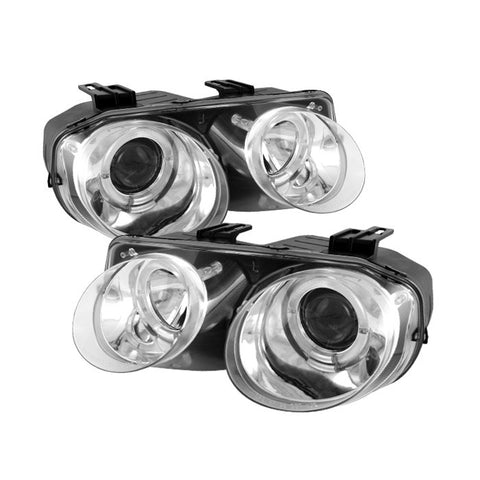 Acura Integra 98-01 Projector Headlights - LED Halo -Chrome - High H1 (Included) - Low 9006 (Included)