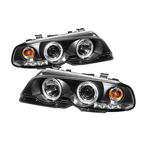 BMW E46 3-SERIES 00-03 2DR / M3 01-06 2DR 1PC Projector Headlights - LED Halo - LED ( Replaceable LEDs ) -d