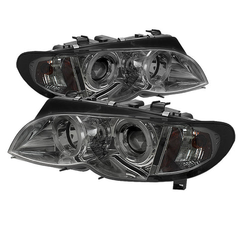 BMW E46 3-SERIES 02-05 4DR Projector Headlights 1PC - LED Halo - Smoke - High H1 (Included) - Low H1 (Included)